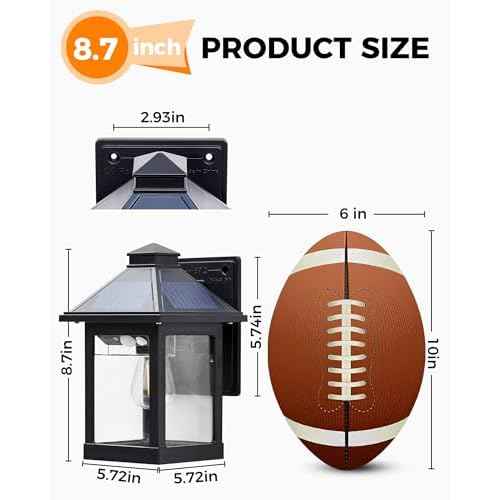 LUHLEE Solar Porch Lights Outdoor,2 Pack Motion Sensor Solar Wall Lights with 3 Lighting Modes,IP65 Waterproof 3000K Wall Sconce for Front Door Garage Shed Barn Patio Decorative