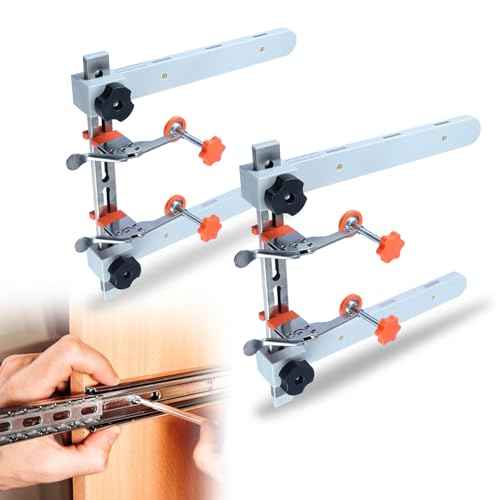 RUITOOL Drawer Slide Jig with Toggle Clamp & Magnetic Arm - Precision Cabinet Drawer Jig Tool with Laser-Engraved Dual-Scale Mark for Mounting Drawer Slide, Fast & Accurate Installation for DIY & Pro