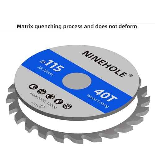 2pack 4-1/2Inch 40T Circular Saw Blade with 7/8-Inch Arbor, TCT Carbide Tipped Teeth for Cutting Wood Plastic Composite Materials (Reduce Ring 5/8 inch)