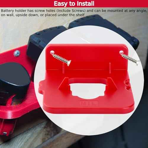 10 Packs Battery Holder Compatible with Mil-Waukee 12v Battery, Wall Mount Holder with 20 Screws for 12v Battery 1.5Ah 2.0Ah 2.5Ah 3.5Ah 4.0Ah 5.0Ah 6.0Ah 6.5Ah