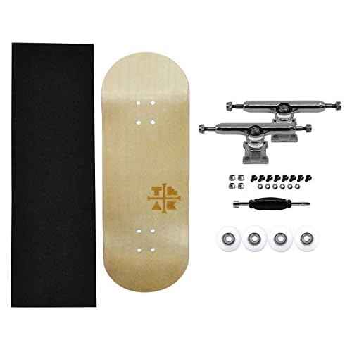Teak Tuning 34mm Pro Fingerboard Complete - Fully Assembled with Pro Level Components - Pro Shaped Wooden Deck (34x97mm), UltraSpin Bearing Wheels, Prodigy Gen2 Trucks - Silver Heels