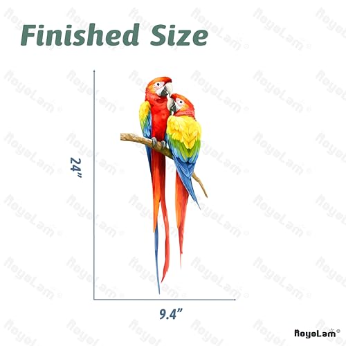 Macaw Parrot Wall Decals Removable Bird Couple Vinyl Stickers for Nursery Living Room and Kids Playroom Jungle Theme Decor Peel and Stick Wall Art