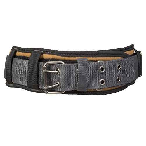 Dickies Heavy-Duty Padded Work Belt for Contractors, Double-Tongue Roller Buckle, Adjustable, 5-inch Width, Holds Most Tool Belt Pouches, Grey/Tan