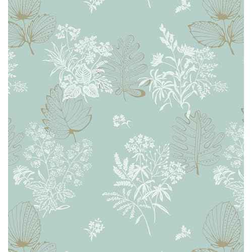 Peel and Stick Wallpaper Green Floral Contact Paper Modern Wall Paper Self-Adhesive Removable Waterproof for Bedroom Bathroom Papel Tapiz para Pared 16.14"x78.7"