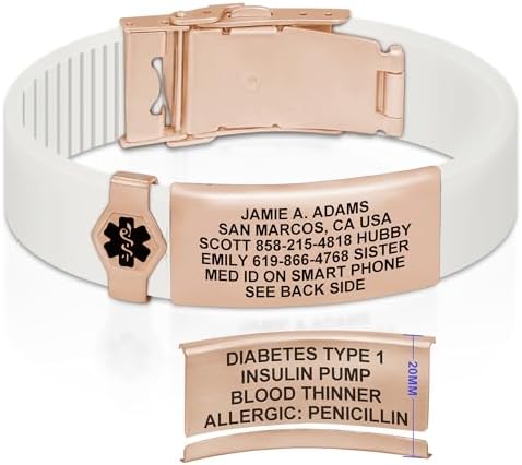Divoti Custom Engraved Medical Alert ID Bracelet – Dual-Sided Laser Etching, Silicone Wristband, Stainless Steel Security Clasp – Adjustable & Trim-to-Fit – Emergency Medical Info Band for Men & Women