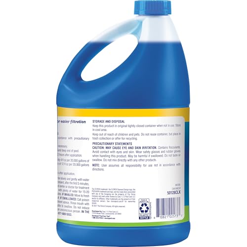 Clorox® Pool&Spa™ Swimming Pool Crazy Clarifier, Creates Crystal Clear Pool Water, 128 Fl Oz (Pack of 1)