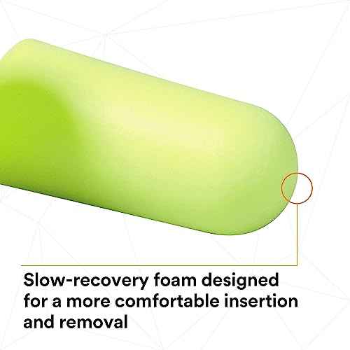 3M Ear Plugs, E-A-Rsoft Yellow Neons 315-1250, 200 Pair of Disposable Earplugs, Pairs Individually Wrapped, Regular Size, Uncorded, 33 NRR, Tapered Cylinder Shape, Slow Recovery Foam