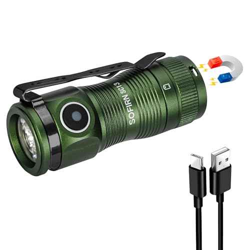 sofirn SC13 HCRI Small LED Flashlight Type-C Rechargeable, Bright Pocket Flashlight 1100 Lumens with 519A LED, 90 High CRI Mini Waterproof Light for Everyday Carry Camping Hiking Repairing