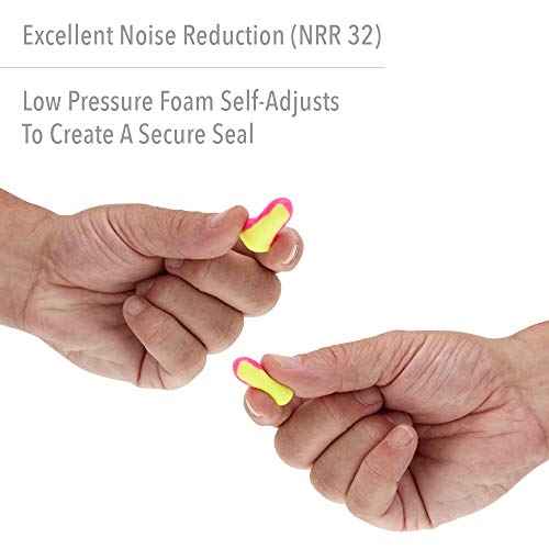 HONEYWELL LL-1 Howard Leight LL-1 Laser Lite Disposable Uncorded Foam Earplugs, Polycarbonate Foam, Standard, Red and Yellow (Pack of 200)