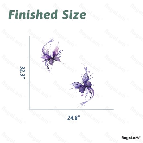 Purple Butterflies Wall Decals Removable Fantasy Insect Vinyl Stickers for Living Room Bedroom and Bathroom Decor Peel and Stick Wall Art