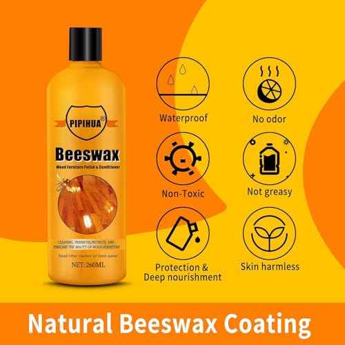 PIPIHUA Beeswax Furniture Polish & Conditioner - Wood Seasoning Beeswax, Furniture Wax for Wood Polish, Cleaner and Restorer, 8.79 Fl Oz