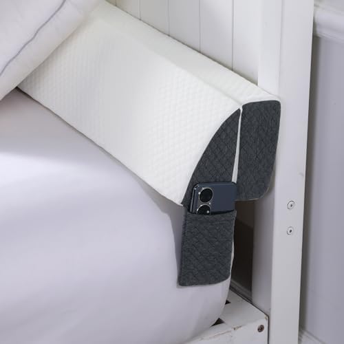 HOMBYS Pillow Wedge for Headboard Gap,Mattress Wedge Gap Filler Queen Size,Bed Crack Pillow,Foam Bed Gap Filler,Multifuctional Headboard Space Filler with Side Pocket,Fill The Gap (0-7")