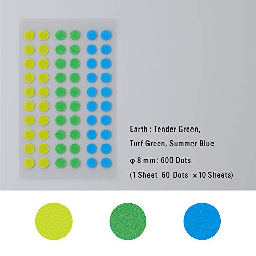 Stalogy S2201 S2 Masking Tape Patches: 0.3" diameter / 60 dots per sheet / 10 sheets per pack / 8mm wide, Shuffle Earth