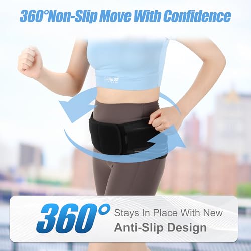 Sacroiliac SI Joint Hip Belt for Sciatica, Lower Back, Leg & Pelvic Pain Relief - Adjustable Sacroiliac Belt Support Brace for Women and Men (Black)