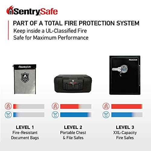 SentrySafe Fire and Water Resistant Portable Bag with Zipper for Money or Document Storage, FBWLZ0SSC