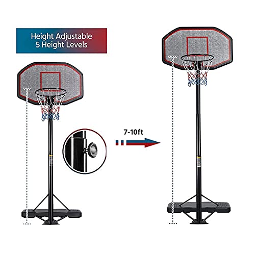 Yaheetech Basketball Hoop Outdoor for Adults Portable Basketball Goal Court 9-12ft Height Adjustable with 43 inch Backboard