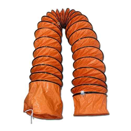 32FT PVC Flexible Duct Hose 10 Inch Duct Hosing with Adjustable Rope for Utility Blower Exhaust Fan Ducting Hose Folding exhaust duct Easy Storage¡¼10 In*32Ft¡½