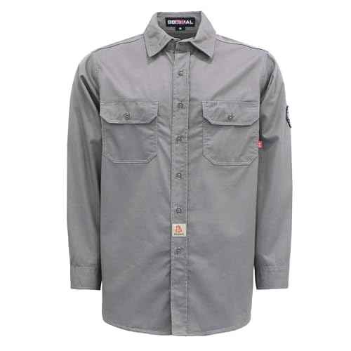 BOCOMAL FR Shirts 6.25oz Lightweight Welding Shirts Flame Resistant Men's Fire Retardant Shirt