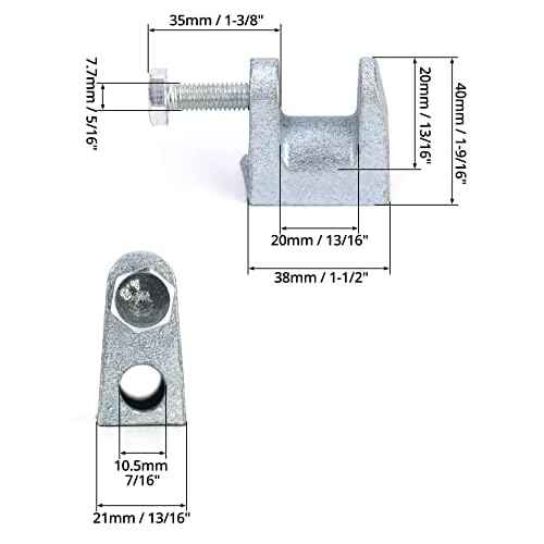QWORK Beam Clamp, 50 Pcs 3/8" Zinc Plated Iron Safety Beam Clamp, 13/16" Jaw Opening