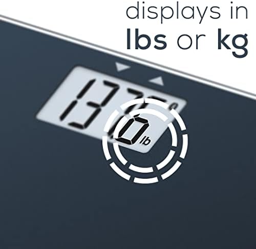 Beurer GS435B Glass Bluetooth Scale for Body Weight with BMI Composition Measurement, Smart Digital Bathroom Scales Connects with Health App Analyzer, Weigh in Kg and Lbs, Black