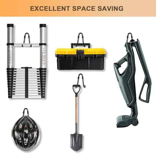 Set of 6 Garage Wall Hooks, Wall Metal Hooks, Double Hooks, Black, Double Garage Hooks for Organizing Ropes, Chairs, Hoses (Model 1)