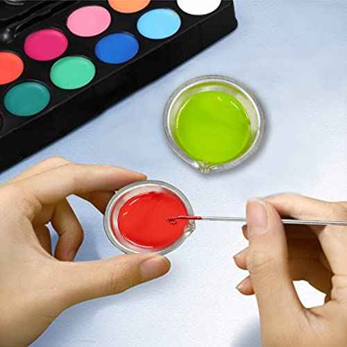 2pcs Stainless Steel Small Round Paint Tray&Paint Stirrer Suitable for Mixing of Various pigments