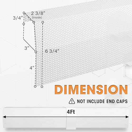 4ft Steel Easy Slip-On Baseboard Heater Cover, No End Caps, for Bathroom & Hydronic System for Extending Cover, White