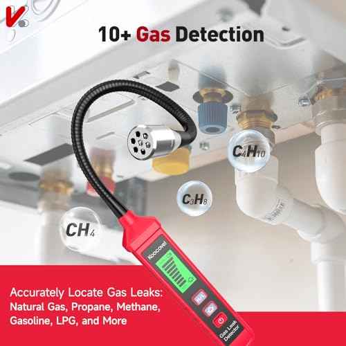 Gas Leak Detector, Portable Natural Gas Sniffer with 8-Inch Probe for Propane, Methane & Combustible Gases