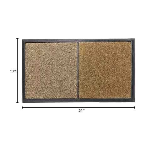 2 in 1 Disinfecting Sanitizing Floor Entrance Doormats, Wet Dry Shoe Mat, Disinfection Entry Rug Shoe Sanitizer, Indoor Outdoor Rug, Shoe Sole Cleaning Mat (Brown - 17x31 inch)