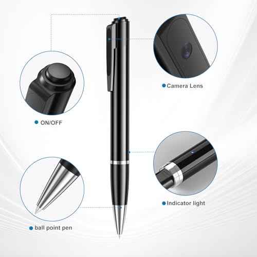 Hidden Camera Pen,Secret MINI Camera with Built-in 64GB Memory,HD Body Video Recorder Camera for Indoor Meeting Classroom Learning