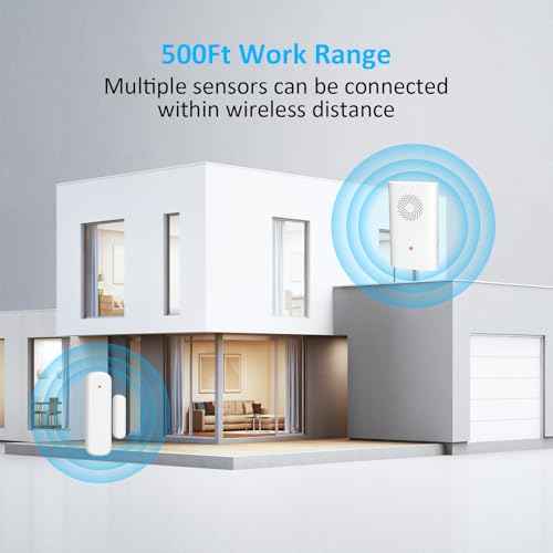 Wireless Door Chime, Door Open Sensor Alarm When Entry Business/Office/Store (500ft Range 51 Ringer Adjustable Volume) Home Alert Bell for Kid/Toddler Safety,2 Receiver +5 Sensor