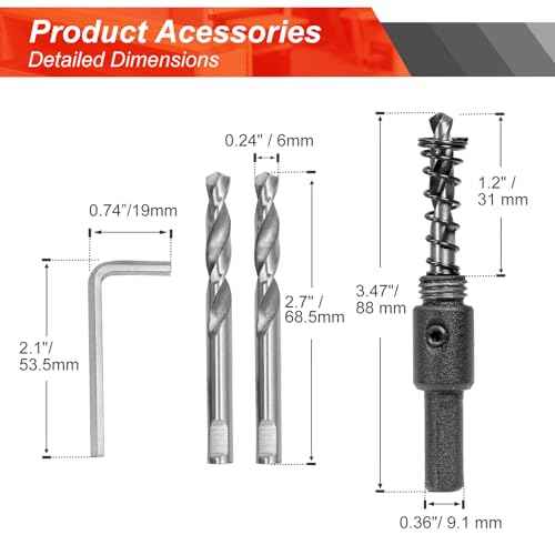 1-7/8 Inch Hole Saw with 9.1mm Triangle Shank Arbor, JTemgle Bi-Metal Hole Saw Heavy Duty Hole Cutting Tool for Cornhole Boards, Recessed Lights, Wood, Plastic, Drywall & Soft Metal
