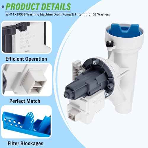 GFW550SSN0WW GFW550SSN1WW GFW550SSN2WW Washer Drain Pump & Filter Compatible with G.E Washers GFW550SSN3WW GFW550SSN4WW GFW550SSN5WW GFW510SCN0WW GFW510SCN1WW GFW510SCN2WW GFW510SCN3WW GFW510SCN4WW