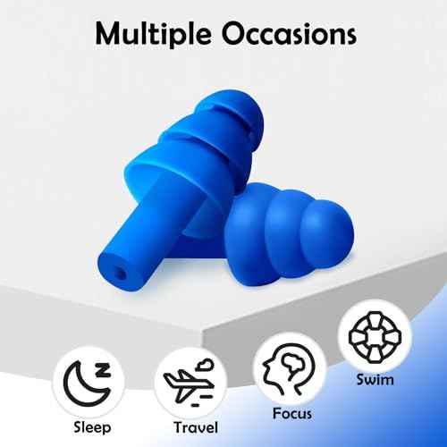 200 Pairs Ear Plugs for Sleeping Noise Cancelling, Reusable Silicone Sound Blocking Earplugs, Waterproof Noise Reduction Ear Plugs for Shooting, Swimming, Concerts, Snoring