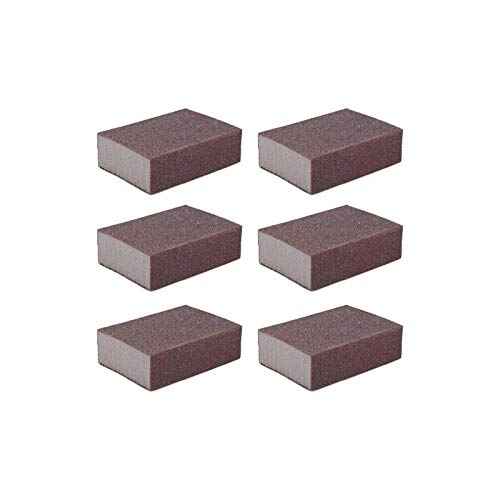 Liyafy Sponge Emery Cloth Sandpaper Blocks Buffing Diamond Polishing Pads Hand Sanding Tool 6pcs (220 Grit)