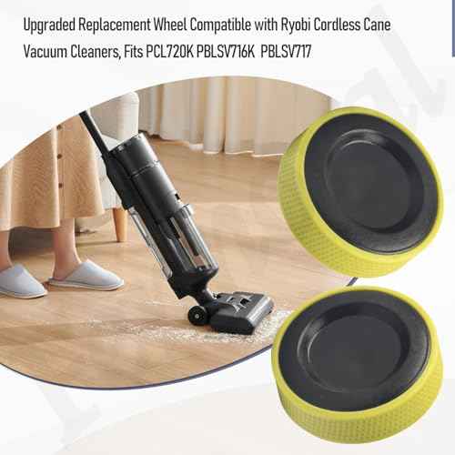 2 Pack Upgraded Replacement Cordless Vacuum Cleaner Wheels for Ryobi PCL720K PBLSV716K Vacuum Cleaners, Silicone Wheel Base, Anti-slip Noise Reduction - Green