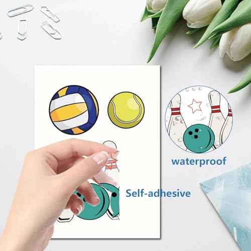 CRASPIRE 8 Styles Sports Wall Stickers PVC Ball Games Window Stickers Decals Waterproof Self Adhesive Cling Peel and Stick for Home Stairway Decoration Bedroom Living Room Kitchen Showcase