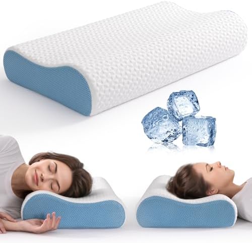 Lukace Memory Foam Pillows for Neck and Shoulder Pain Relief,Cervical Neck Pillow,Ergonomic Pillow Neck Contour Cervical Orthopedic for Stomach Back Side Sleeper Pillow,Standard,Medium Support,2 Pack