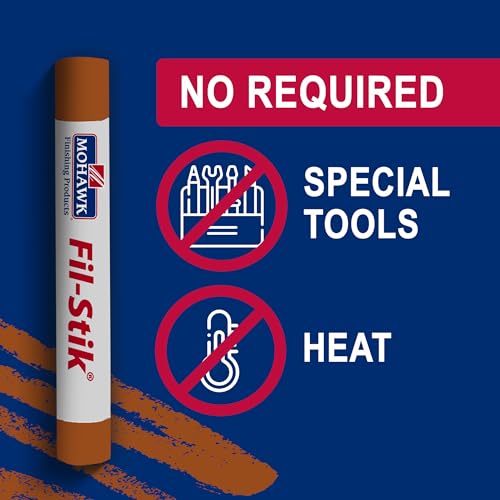 MOHAWK Finishing Products Fill Stick (Fil-Stik) Putty Stick for Wood Repair (Medium Rock Maple)- Rub On Semi-Soft Wax Filler Stick