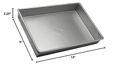 USA Pan Bakeware Rectangular Cake Pan, 9 x 13 inch, Nonstick & Quick Release Coating, Aluminized Steel