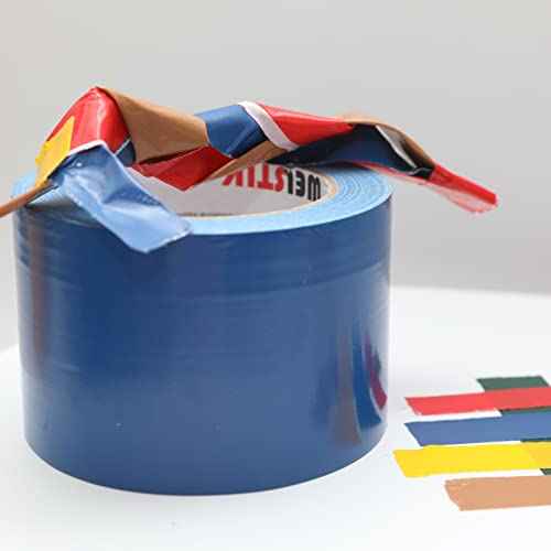 WELSTIK Waterproof Blue Duct Tape Heavy Duty, for Photographers,Repairs, DIY, Crafts, No Residue, Tear by Hand, 3" x 30 yd