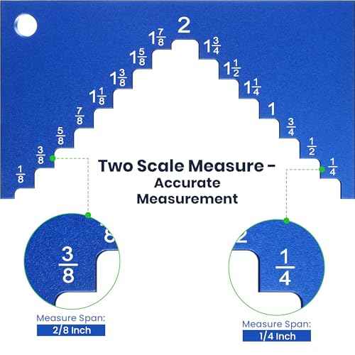 Dreyoo Table Saw Height Gauge, Aluminum Height Gauge Saw for Router Table, Precision Woodworking Measuring Tools Setup Cutting Blade from 1/8 to 2 Inch, 1/4" Thick for Solid Standing(Blue)