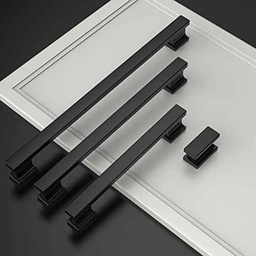 Asidrama 10 Pack 6.3 Inch(160mm) Matte Black Kitchen Cabinet Handles, Cabinet Pulls Kitchen Cabinet Hardware for Cupboard Drawer Pulls