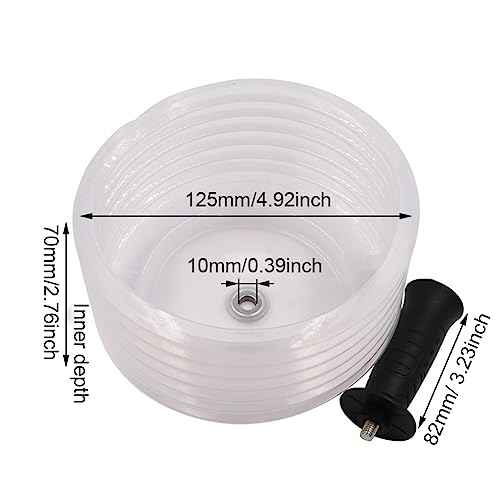 EMVANV Hole Saw Dust Bowl with Handle,Drill Dust Collector Rubber Scalable Dust Cover Collector for Ceiling Cutting Work and Other Drilling Works(Size:125mm)