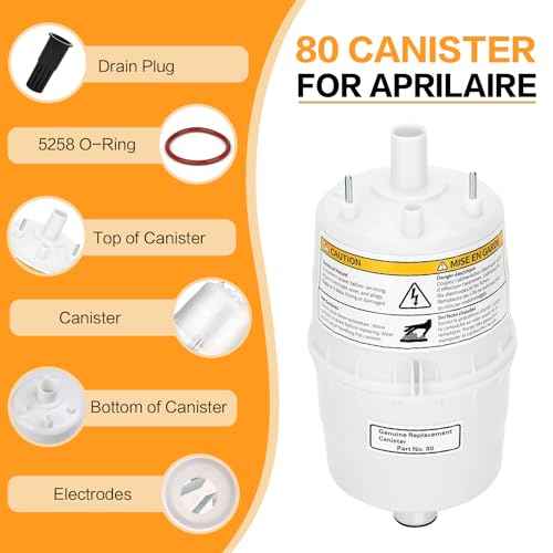 Upgrade 80 Steam Canister for Aprilaire Steam Humidifier Models 800, 801, 865, 866, 80 Replacement Canister OEM Substitute for Aprilaire Canister, 2 Pack