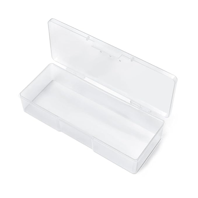 Transparent Box Storage Case for Nail Art Equipment Manicure Tool Organzing Pedicure Tool Empty Plastic Box (White)