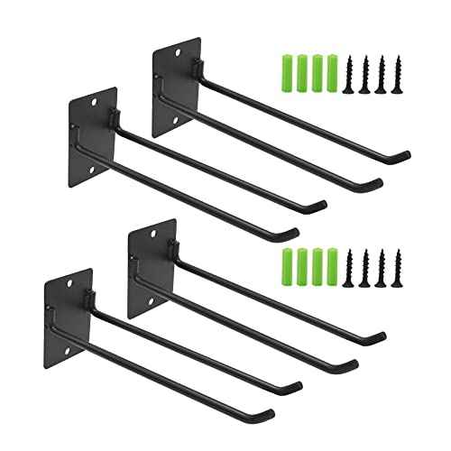 4PCS Garage Storage Hooks (Hook Length: 9.84"/25cm) Wall Mount Garage Storage Organizer Steel Hooks Application for Shovels, Rakes, Garage Tools, Garden Tool