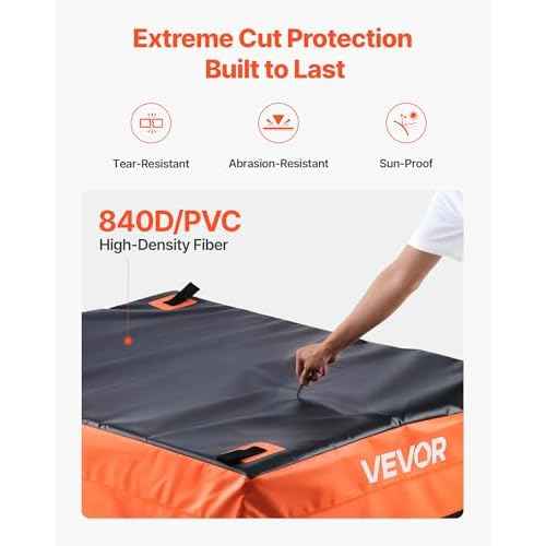 VEVOR Truck Bed Cargo Bag, Waterproof 840D PVC, 51.18 x 40.16 x 21.85 in (26 Cu. ft), Heavy Duty Cargo Bag for Truck Bed with Bungee Cords, Net and Carabiners, Fits a Variety of SUV & Pickup Trucks