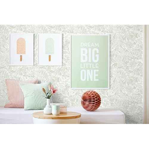 Peel and Stick Wallpaper Modern Wall Paper Green Boho Contact Paper Bedroom Bathroom Wallpaper Peel and Stick Light Green Tropical Leaf Removable Self-Adhesive Wall Decor 17.3" x 118"