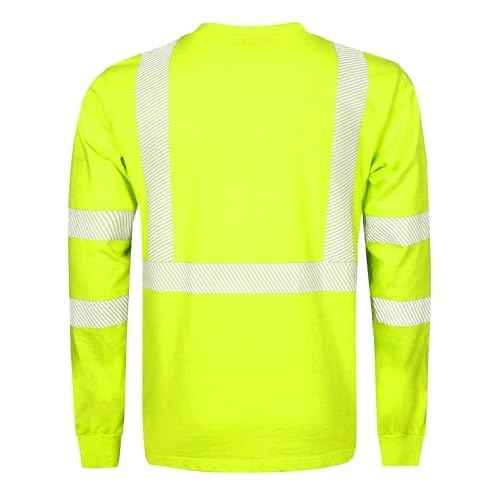 BOCOMAL FR Tee Shirts High Visibility/Hi Vis Flame Resistant/Fire Retardant Shirt 7oz Reflective Men's Safety Shirts